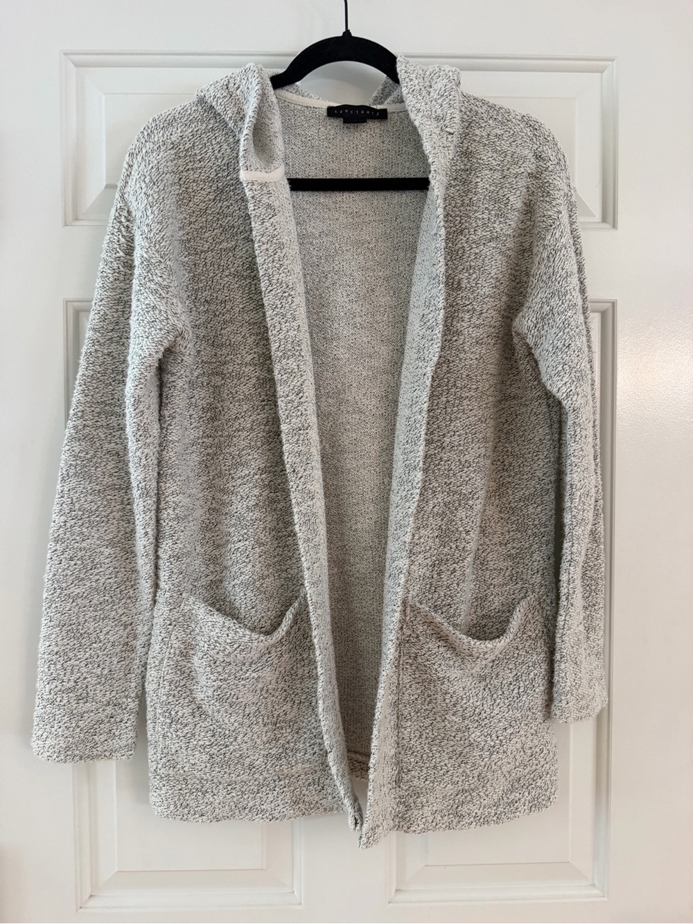 Sanctuary Hooded Open-Front Women's Sweater Cardigan - Light Gray